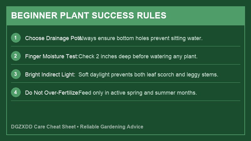 Beginner Plant Success Rules Infographic