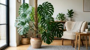 How to Care for Monstera Deliciosa at Home on moss pole