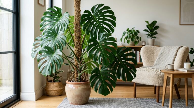How to Care for Monstera Deliciosa at Home: Thriving Monster Guide How to Care for Monstera Deliciosa at Home on moss pole